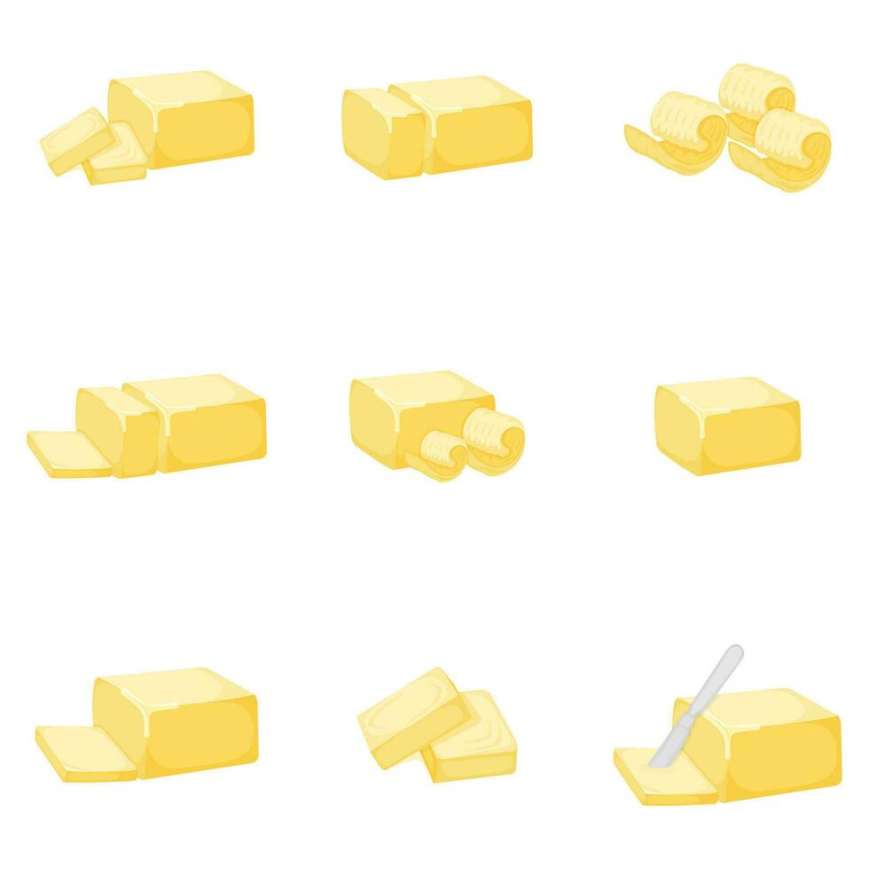 Milch Produkt natürlich Zutat Butter oder Margarine Symbol, Konzept Karikatur organisch Molkerei Frühstück Essen Vektor Illustration, isoliert auf Weiß.