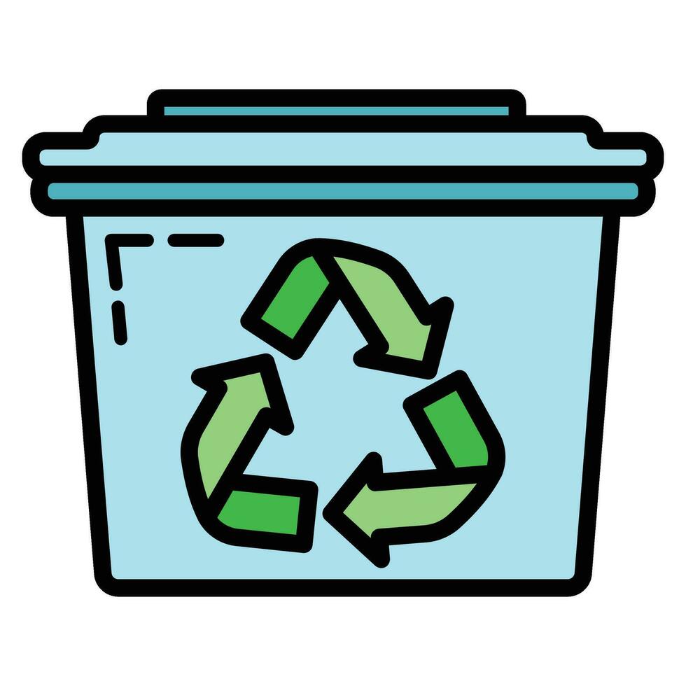 Öko freundlich Alternative Energie Quelle und Abfall Recycling Symbol, Konzept Grün Öko Erde Karikatur einfach eben Vektor Illustration, isoliert auf Weiß.