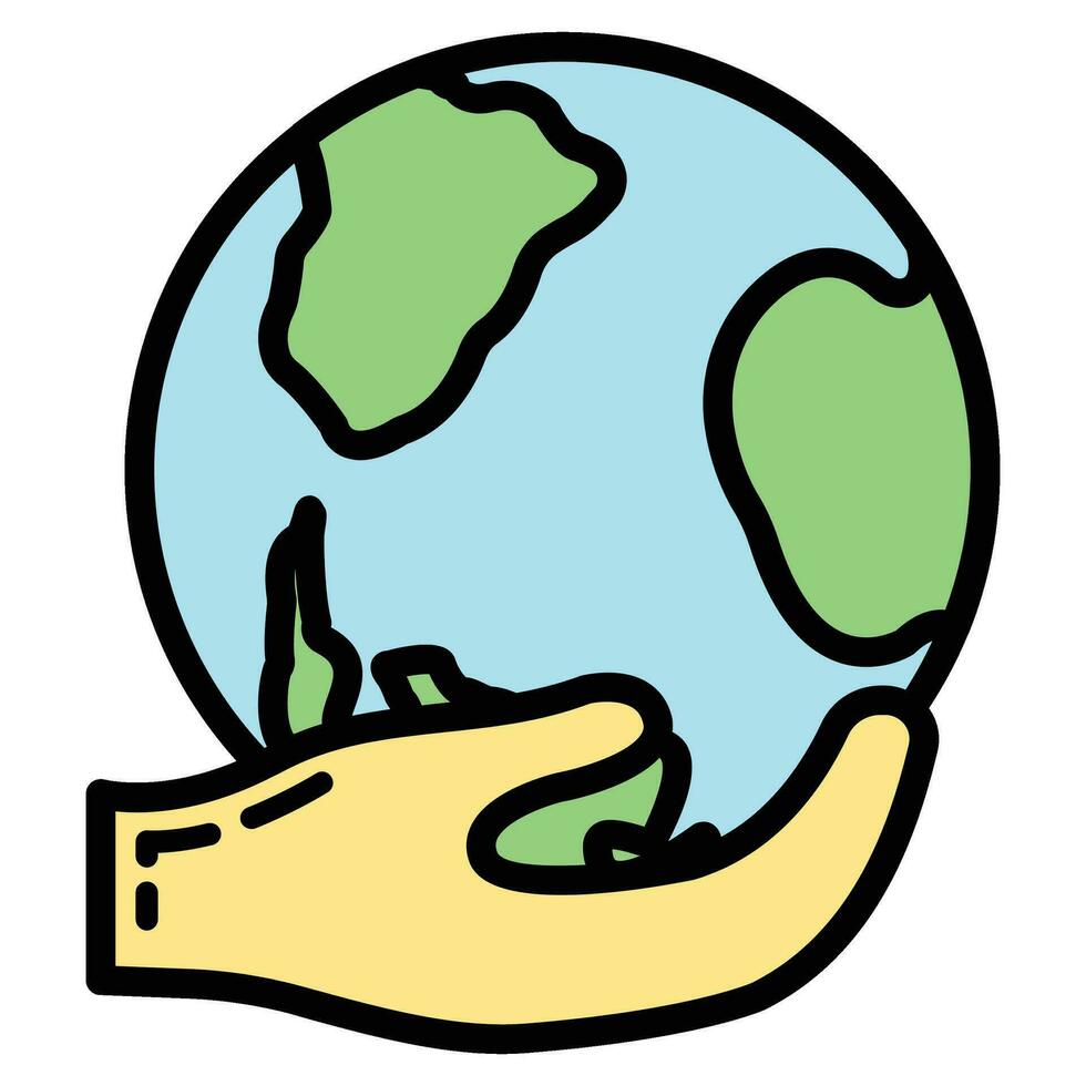 eco vänlig alternativ energi källa och avfall återvinning ikon, begrepp grön eco jord tecknad serie enkel platt vektor illustration, isolerat på vit.