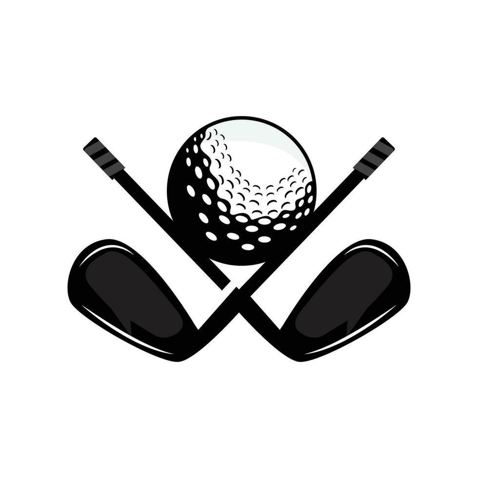 golf logotyp, vektor golf pinne boll och golf klubb, utomhus- sporter spel, disciplin design, ikon mall