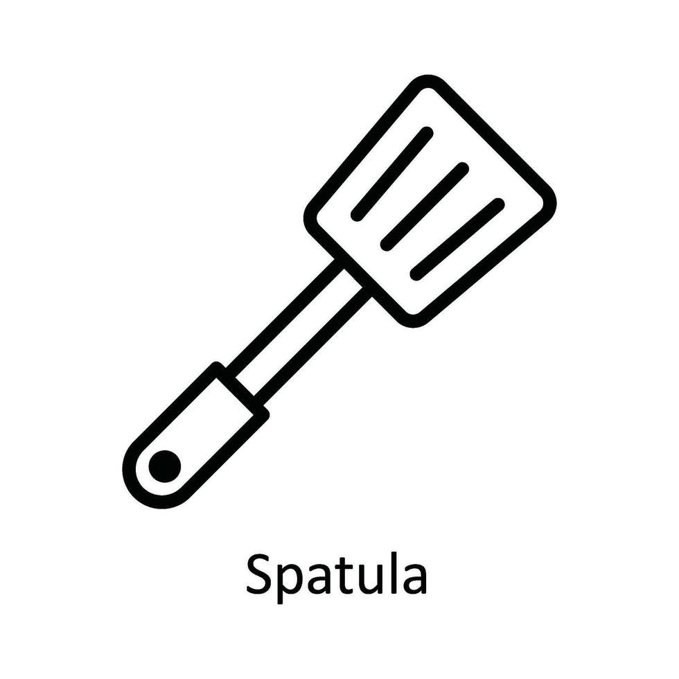 Spatel Vektor Gliederung Symbol Design Illustration. Küche und Zuhause Symbol auf Weiß Hintergrund eps 10 Datei