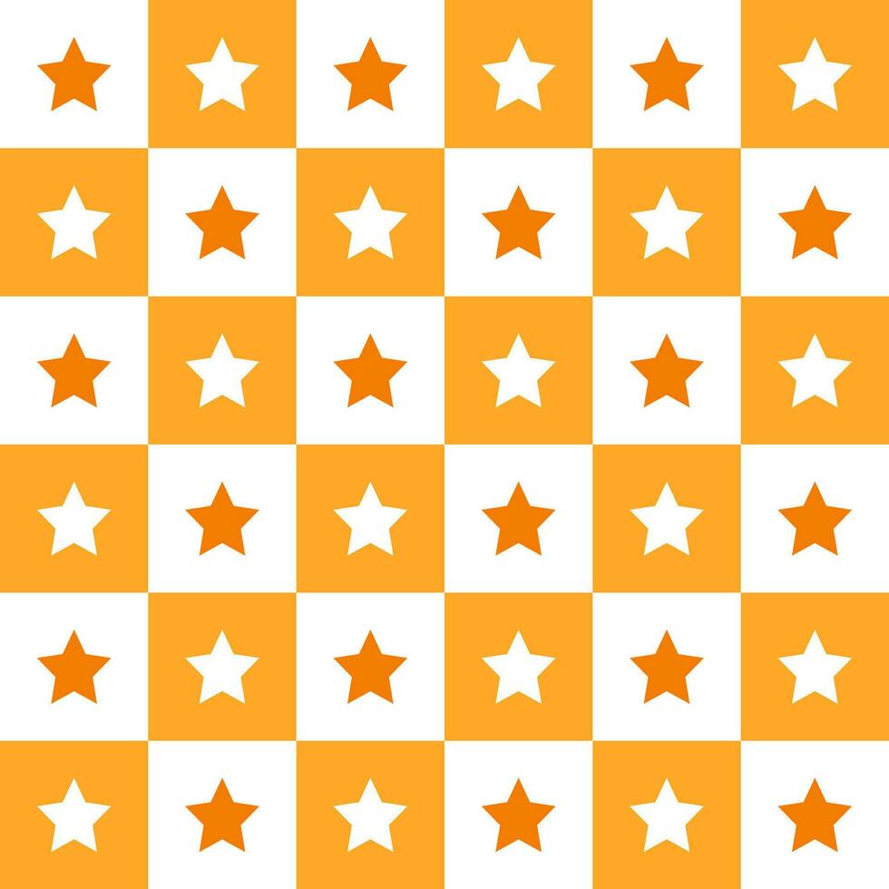 Orange Stern. Star Muster. Star Muster Hintergrund. Star Hintergrund. nahtlos Muster. zum Hintergrund, Dekoration, Geschenk Verpackung vektor