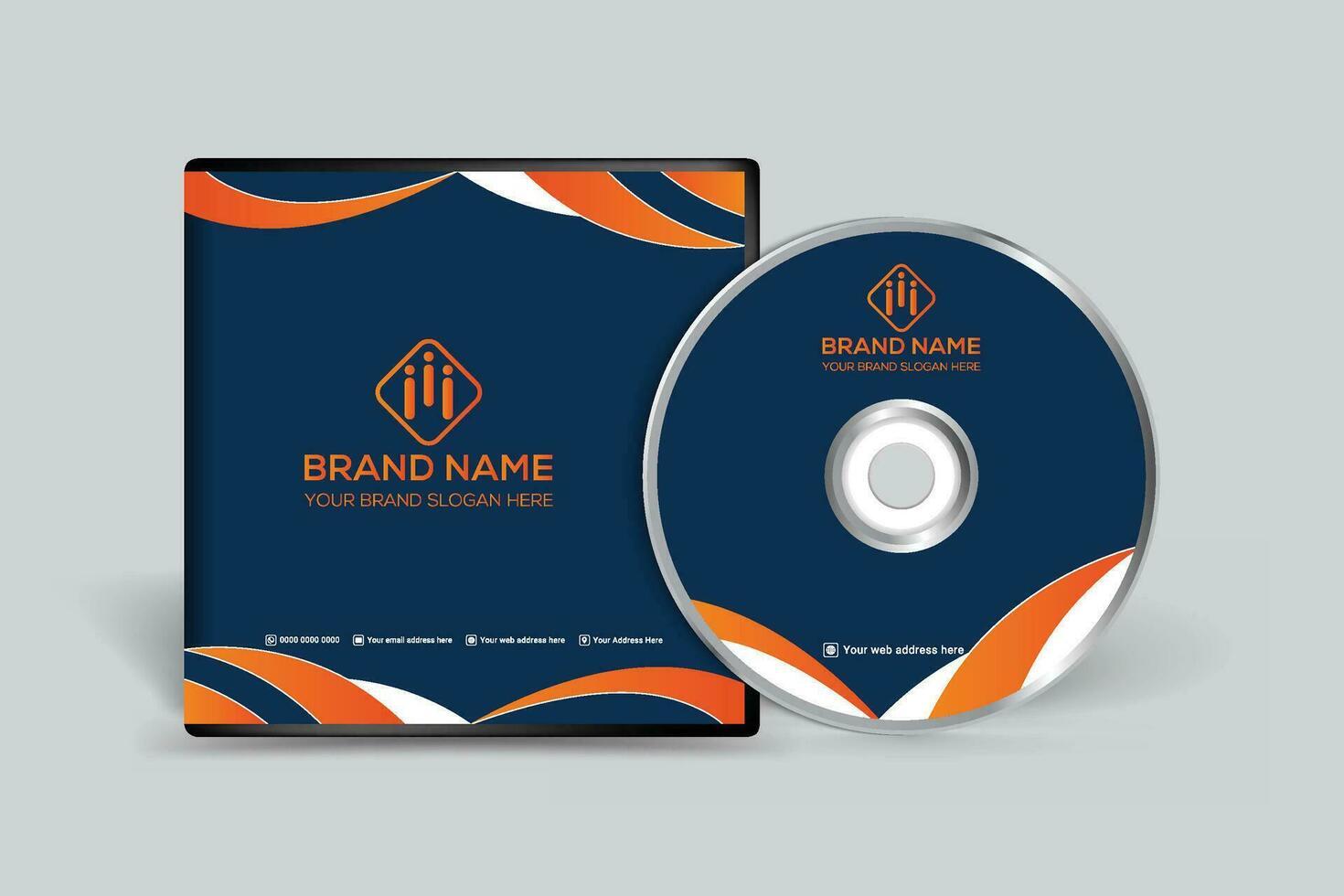 orange elegant företags- CD omslag design vektor