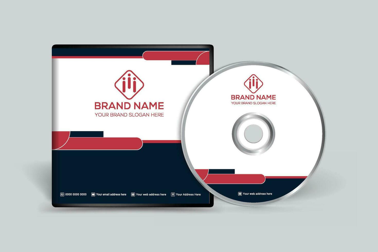 röd Färg CD omslag design vektor