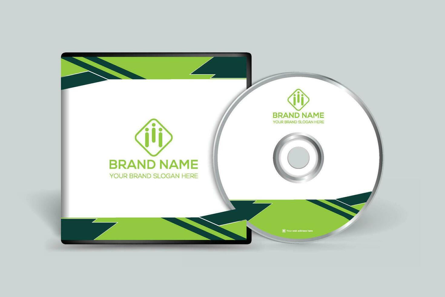 företags- grön Färg CD omslag design vektor