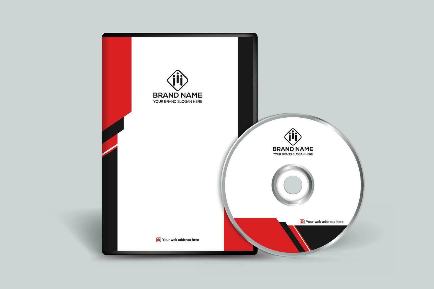 företags- röd och svart Färg dvd omslag design vektor