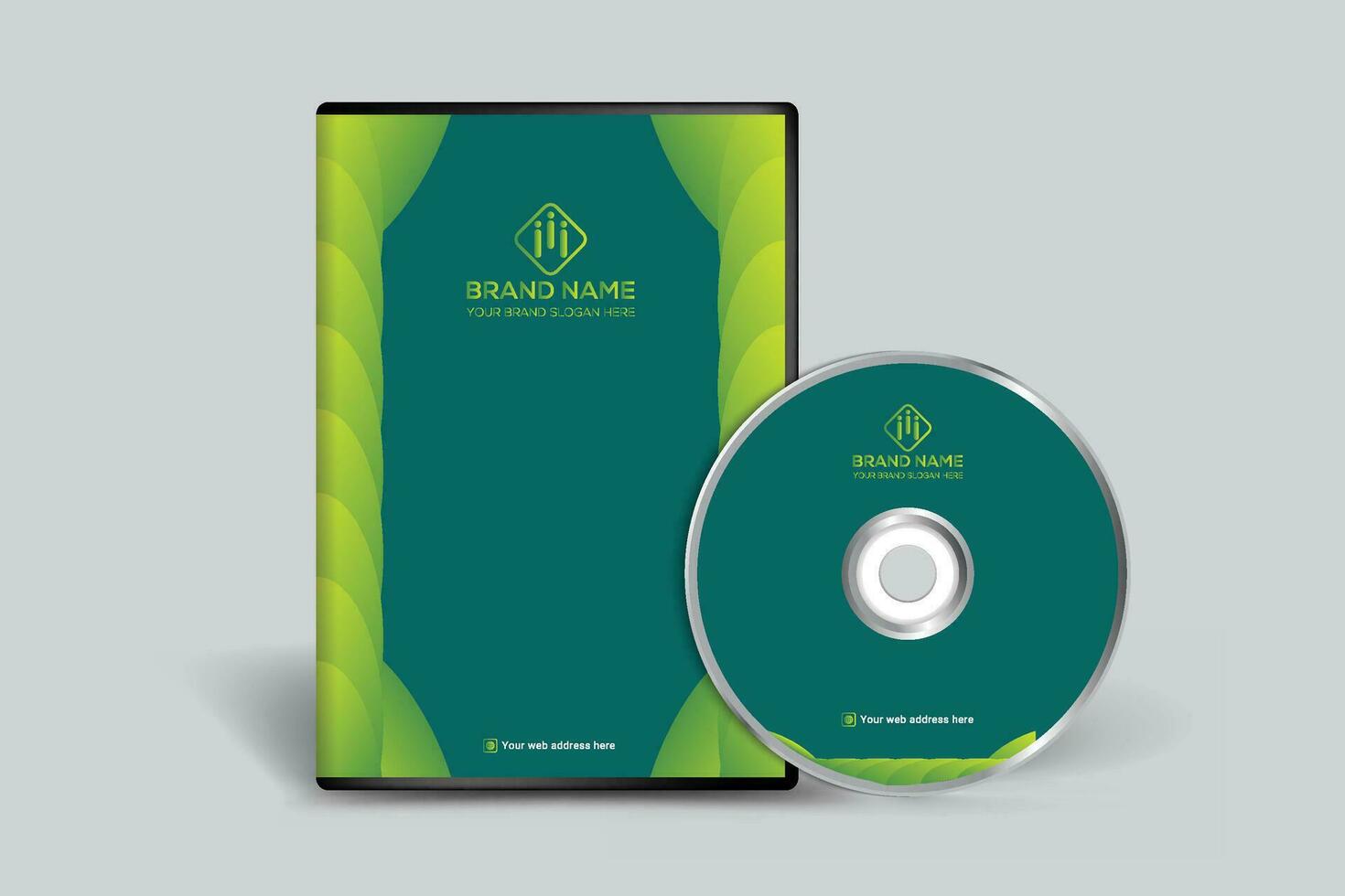 företags- grön Färg dvd omslag design vektor