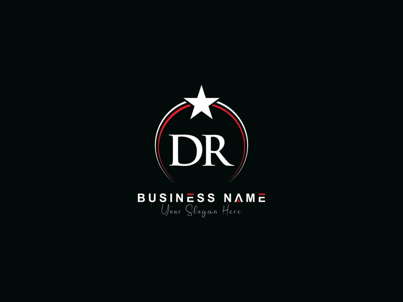 Initiale Kreis DR Logo Symbol, kreativ Luxus Star DR Brief Logo Bild Design vektor