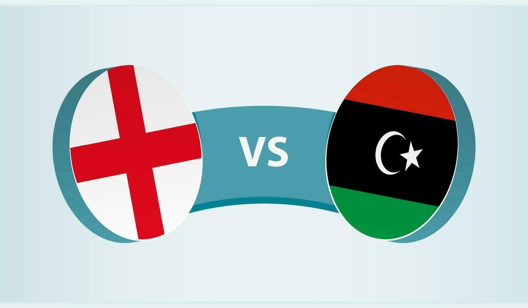England gegen Libyen, Mannschaft Sport Wettbewerb Konzept. vektor