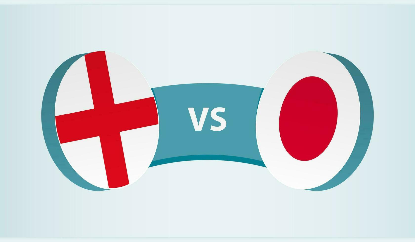 England gegen Japan, Mannschaft Sport Wettbewerb Konzept. vektor