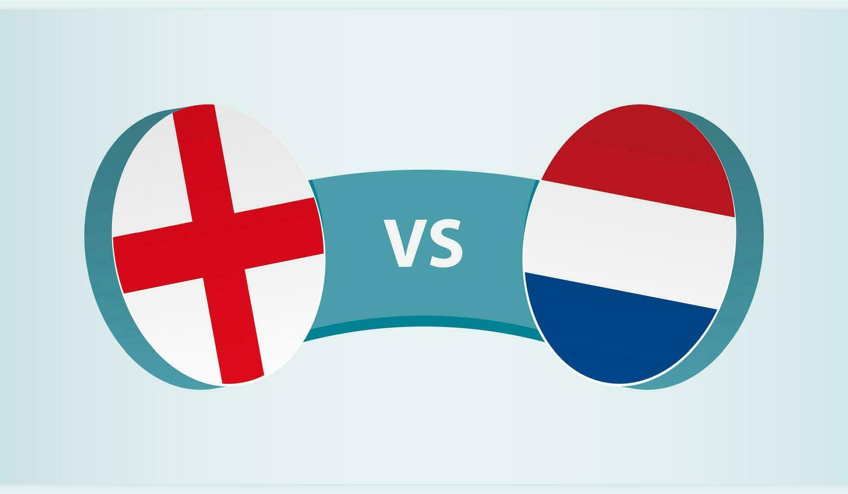 England gegen Niederlande, Mannschaft Sport Wettbewerb Konzept. vektor