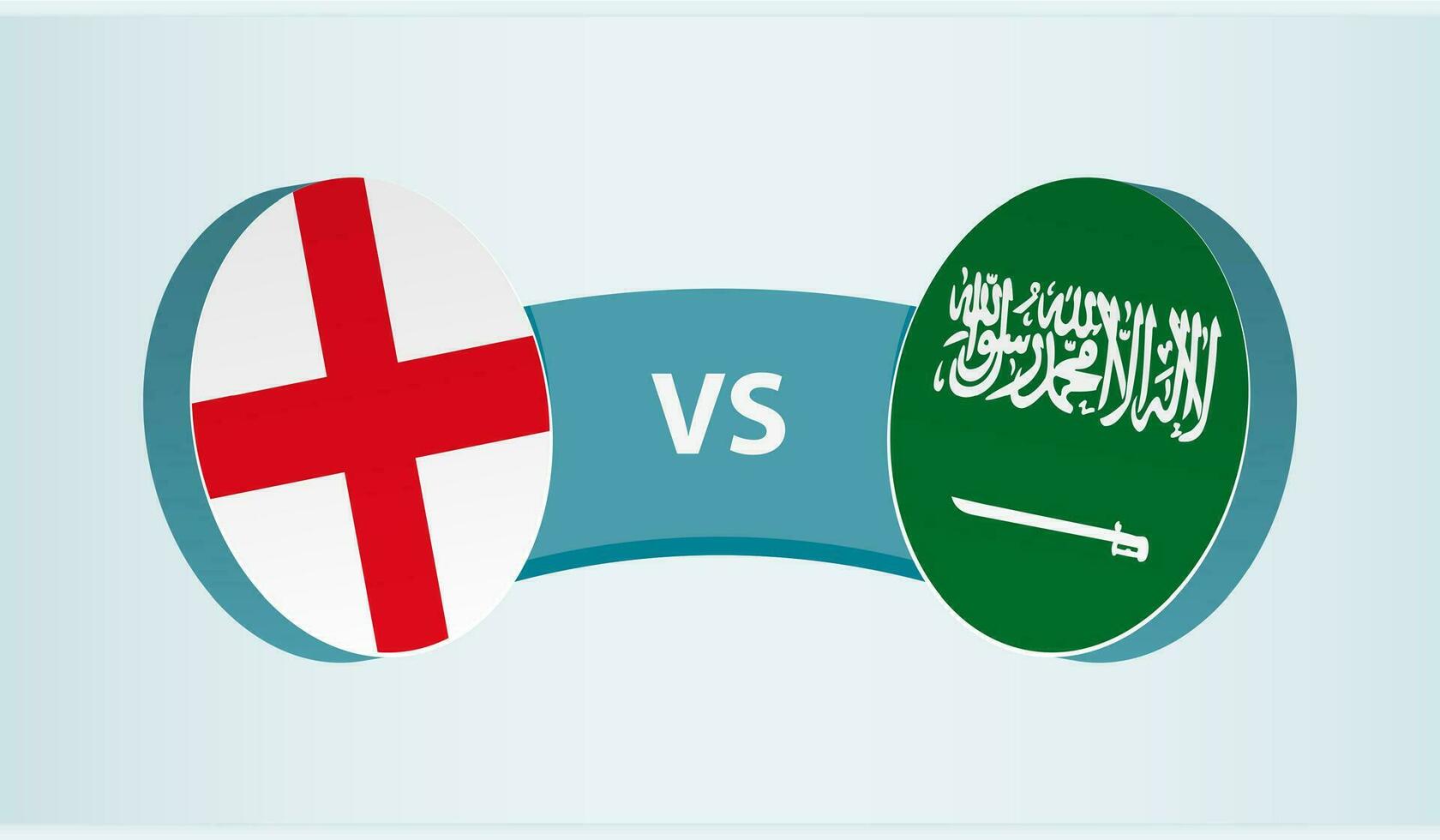 England gegen Saudi Arabien, Mannschaft Sport Wettbewerb Konzept. vektor