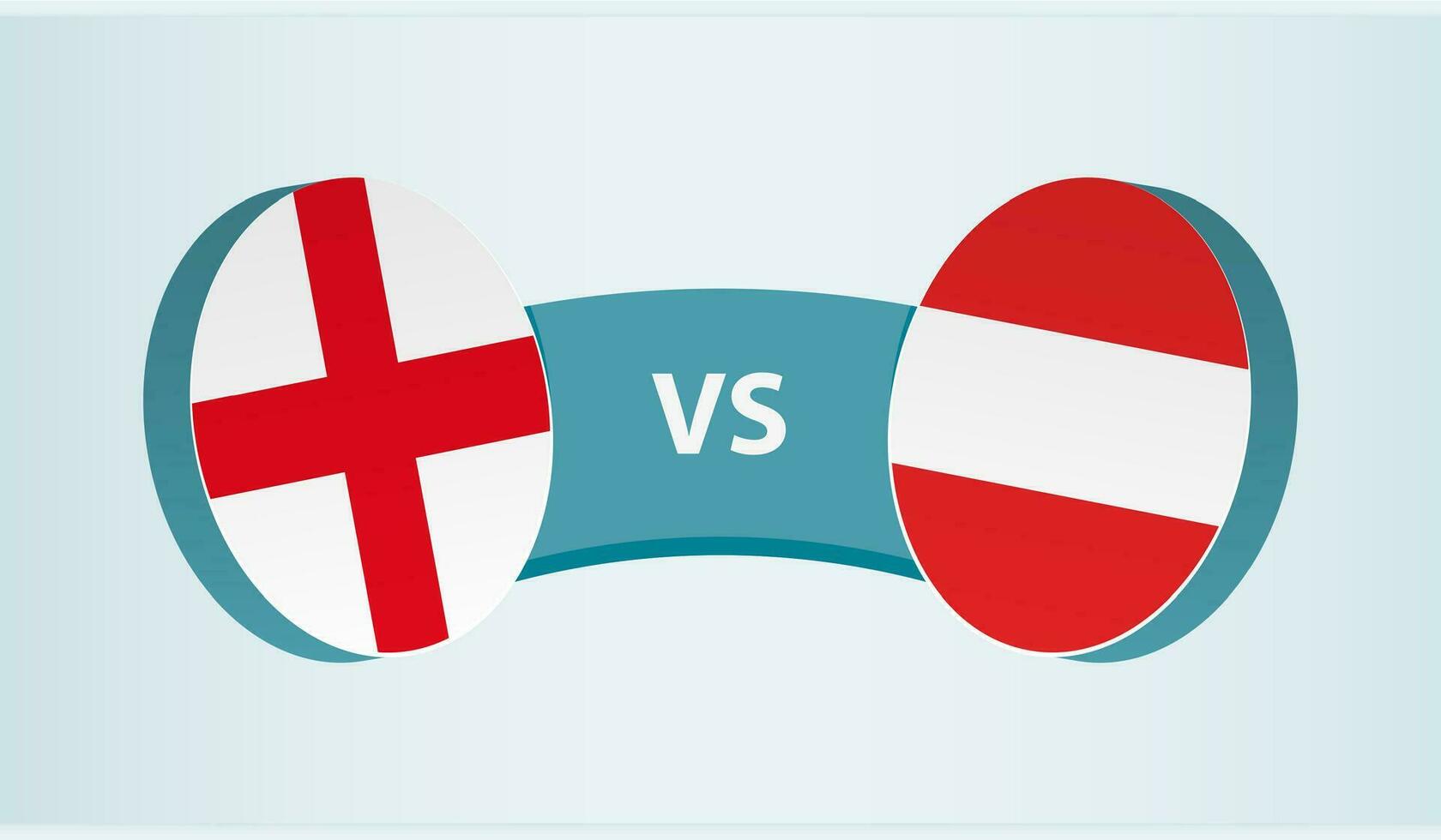 England gegen Österreich, Mannschaft Sport Wettbewerb Konzept. vektor