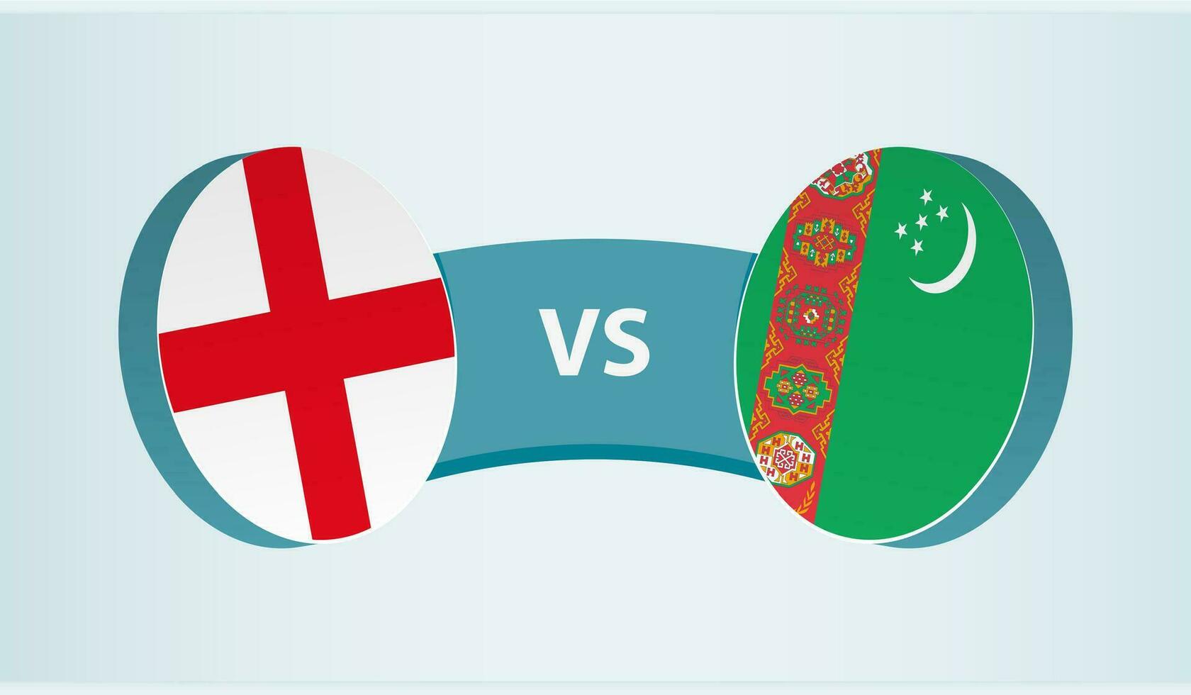 England gegen Turkmenistan, Mannschaft Sport Wettbewerb Konzept. vektor
