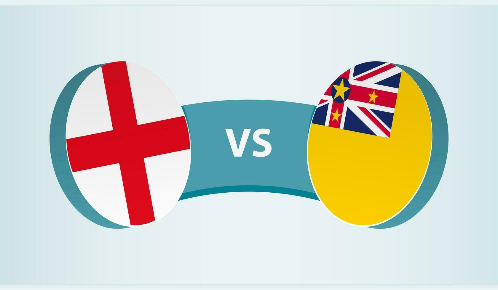 England gegen niue, Mannschaft Sport Wettbewerb Konzept. vektor