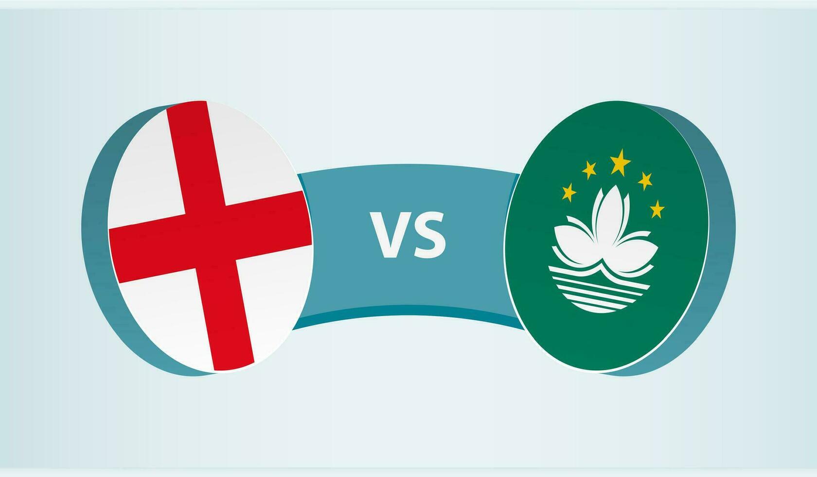 England mot Macau, team sporter konkurrens begrepp. vektor