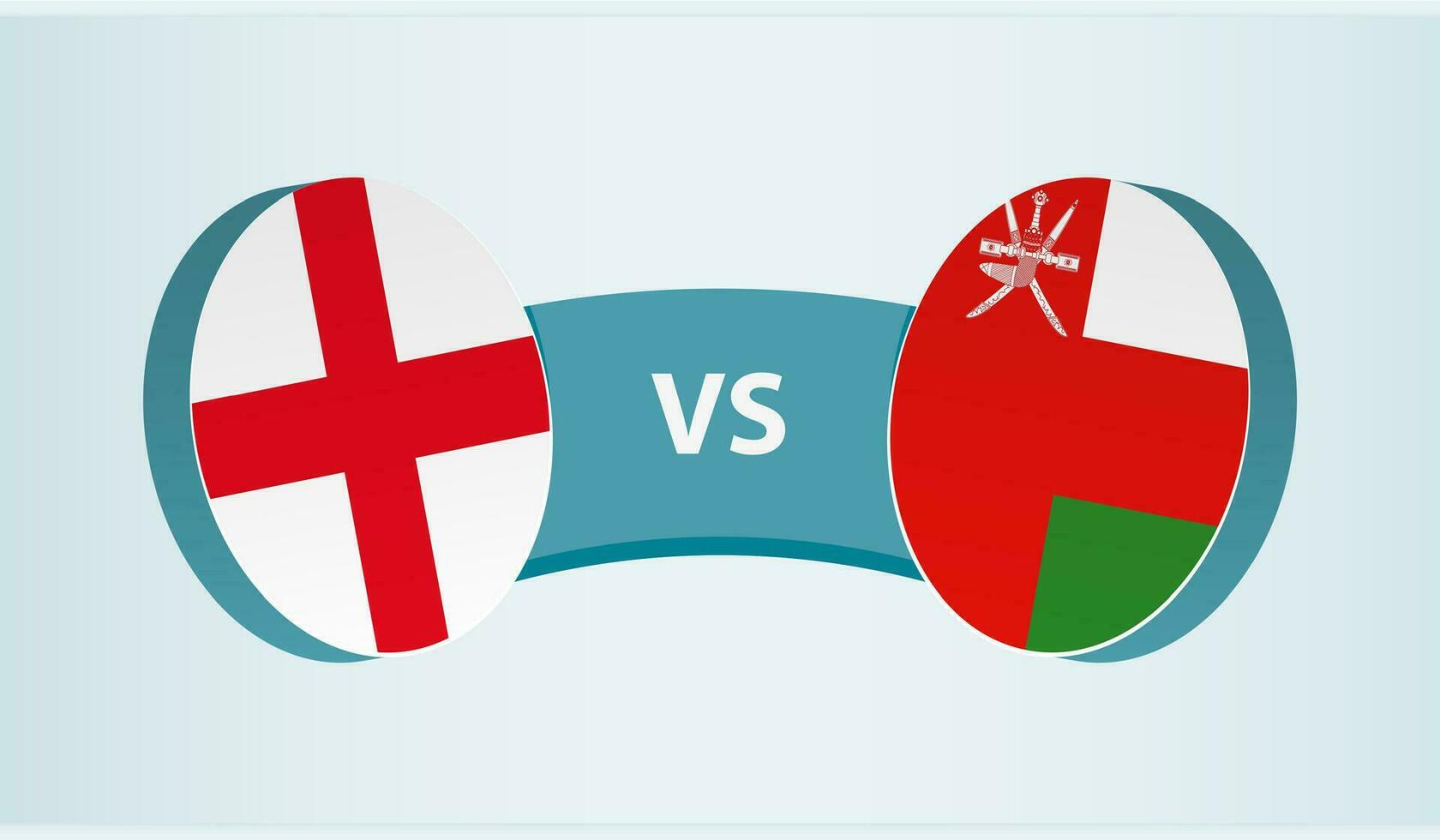 England gegen Oman, Mannschaft Sport Wettbewerb Konzept. vektor
