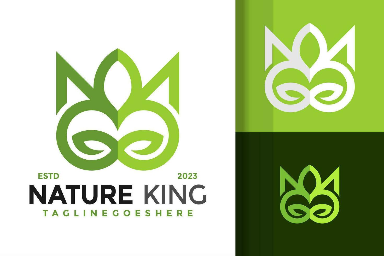 Natur König Blatt Logo Design Vektor Symbol Symbol Illustration