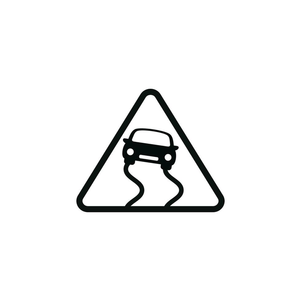 rutschig Straße Vorsicht Warnung Symbol Design Vektor