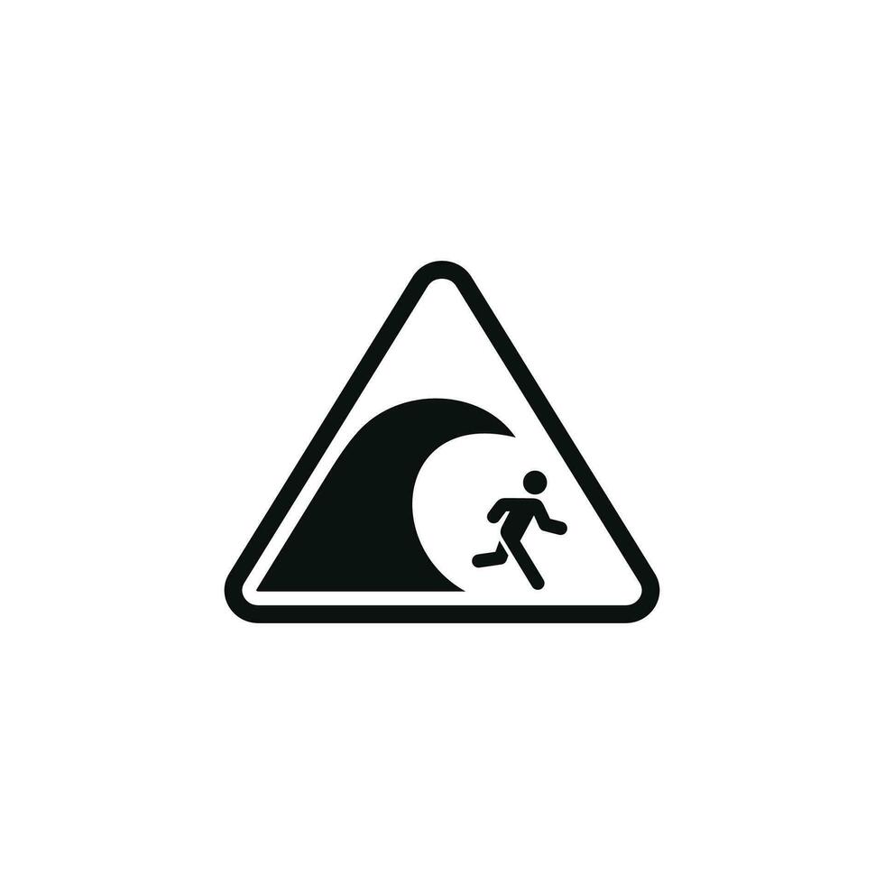 Tsunami Gefahr Vorsicht Warnung Symbol Design Vektor