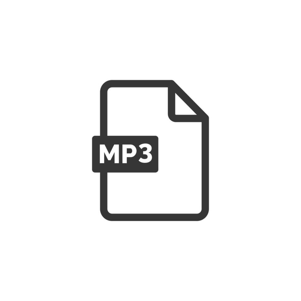 mp3 Datei Symbol isoliert auf Weiß Hintergrund vektor