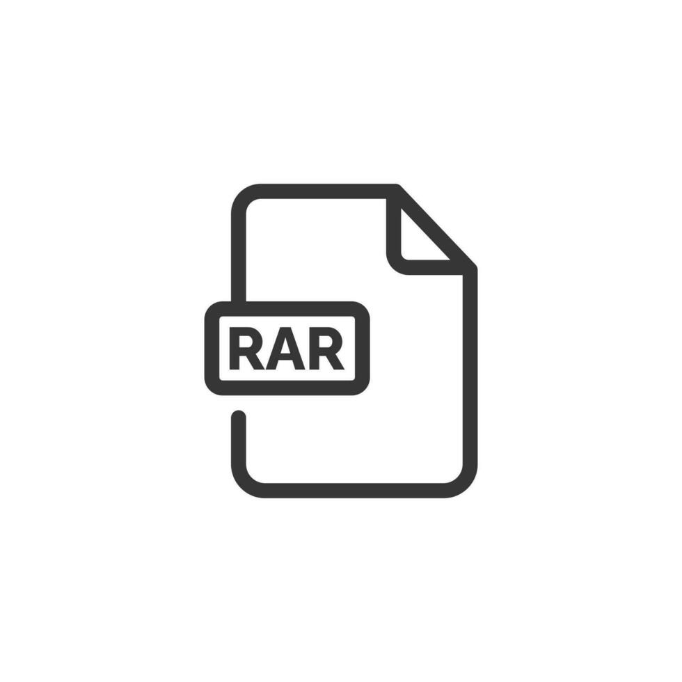 rar Datei Symbol isoliert auf Weiß Hintergrund vektor