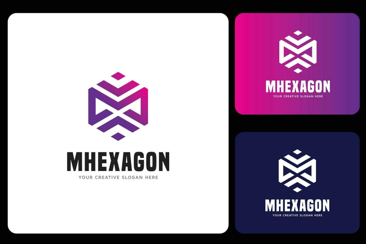hexagonal m brev logotyp design mall vektor
