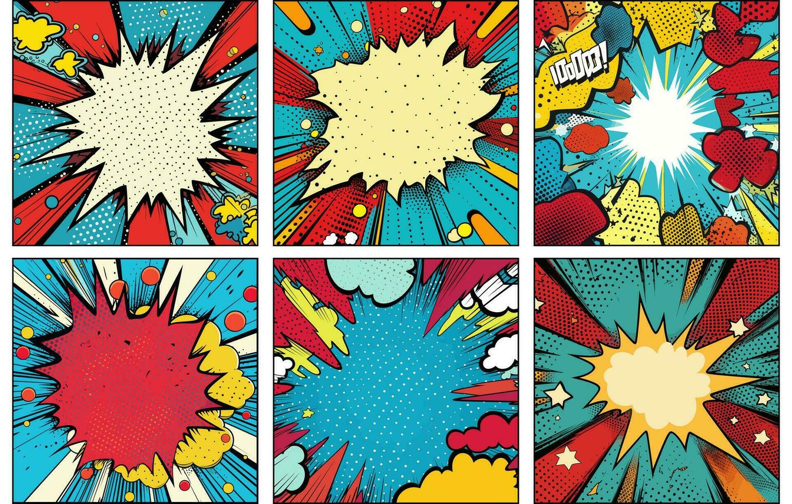 abstrakt Pop Kunst Hintergrund Satz, abstrakt Comics Hintergrund bündeln, abstrakt Hintergründe, bunt Hintergrund Vektor