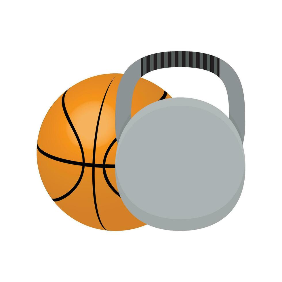 Sport und Fitness Gesundheit. Basketball Ball und Übung Ausbildung. Vektor Illustration