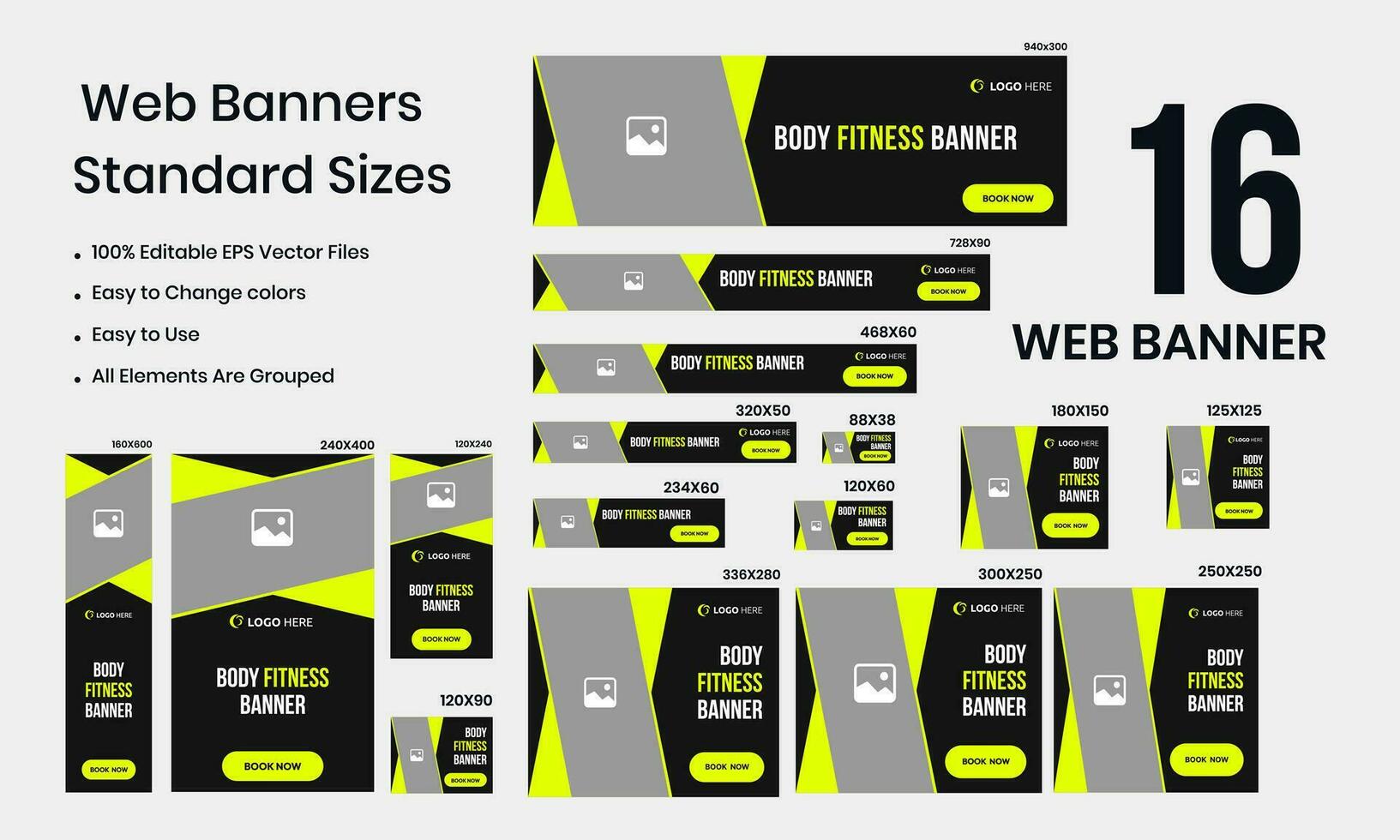 Beste Körper Fitness Netz einstellen Banner Startseite Banner Vorlage Design, Vektor eps 10 Datei