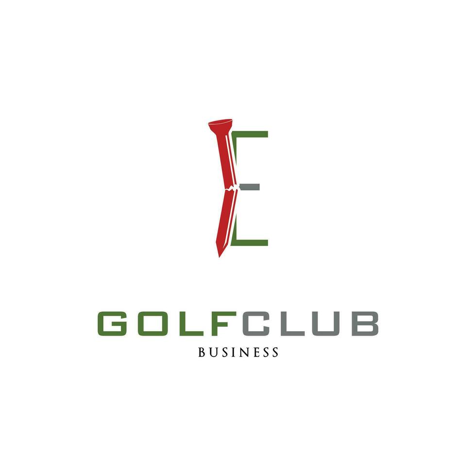 Initiale Brief e Golf Verein Symbol Logo Design Vorlage vektor