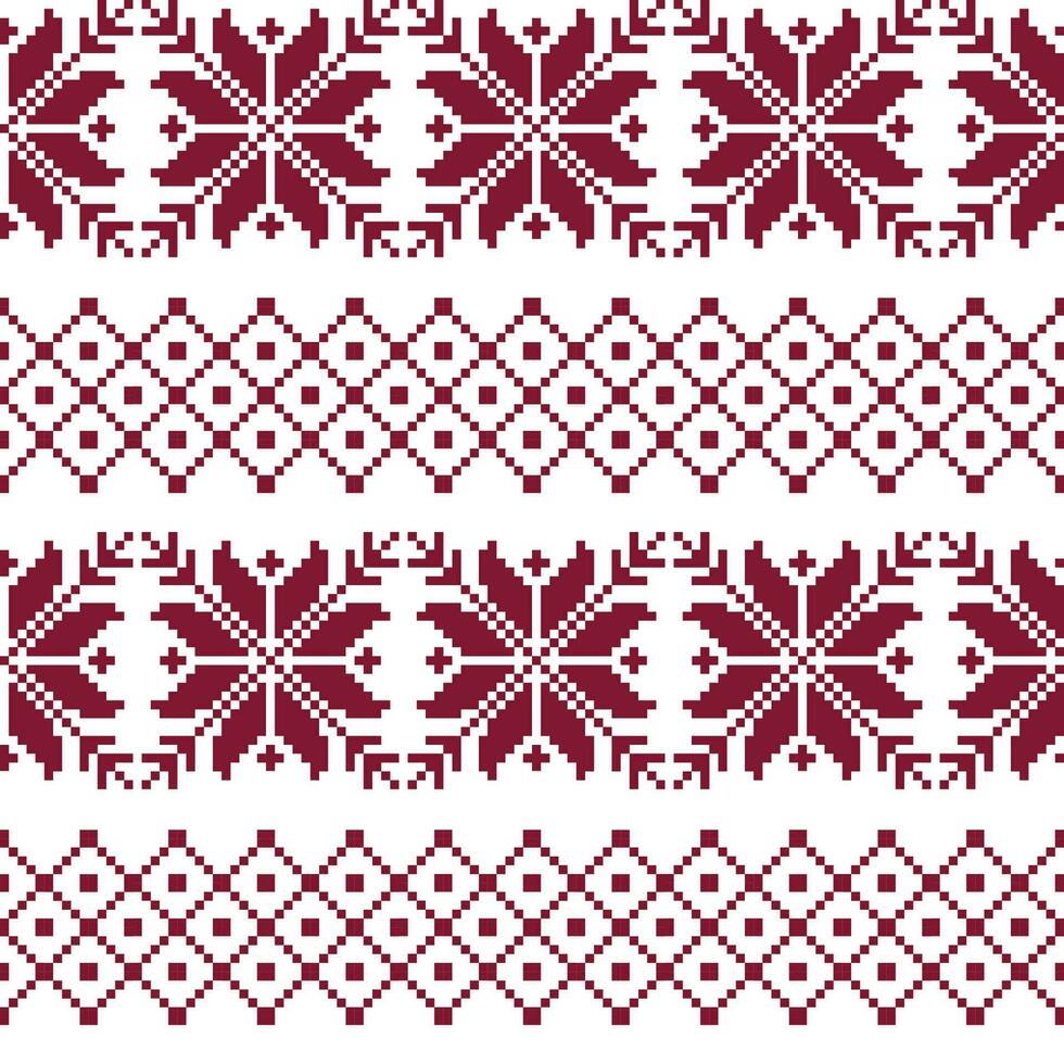 nahtlos Stoff. das Gelegenheit. fröhlich Weihnachten und glücklich Neu Jahr. Pixel. Weiß und rot Farbe. Hintergrund, Geschenk Verpackung, Design, Muster, Ornament Hintergrund Webseite vektor