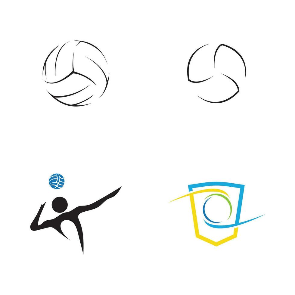 Volleyball Logo, Emblem, Symbole, Designs Vorlagen mit Volleyball Ball auf ein Licht Hintergrund vektor