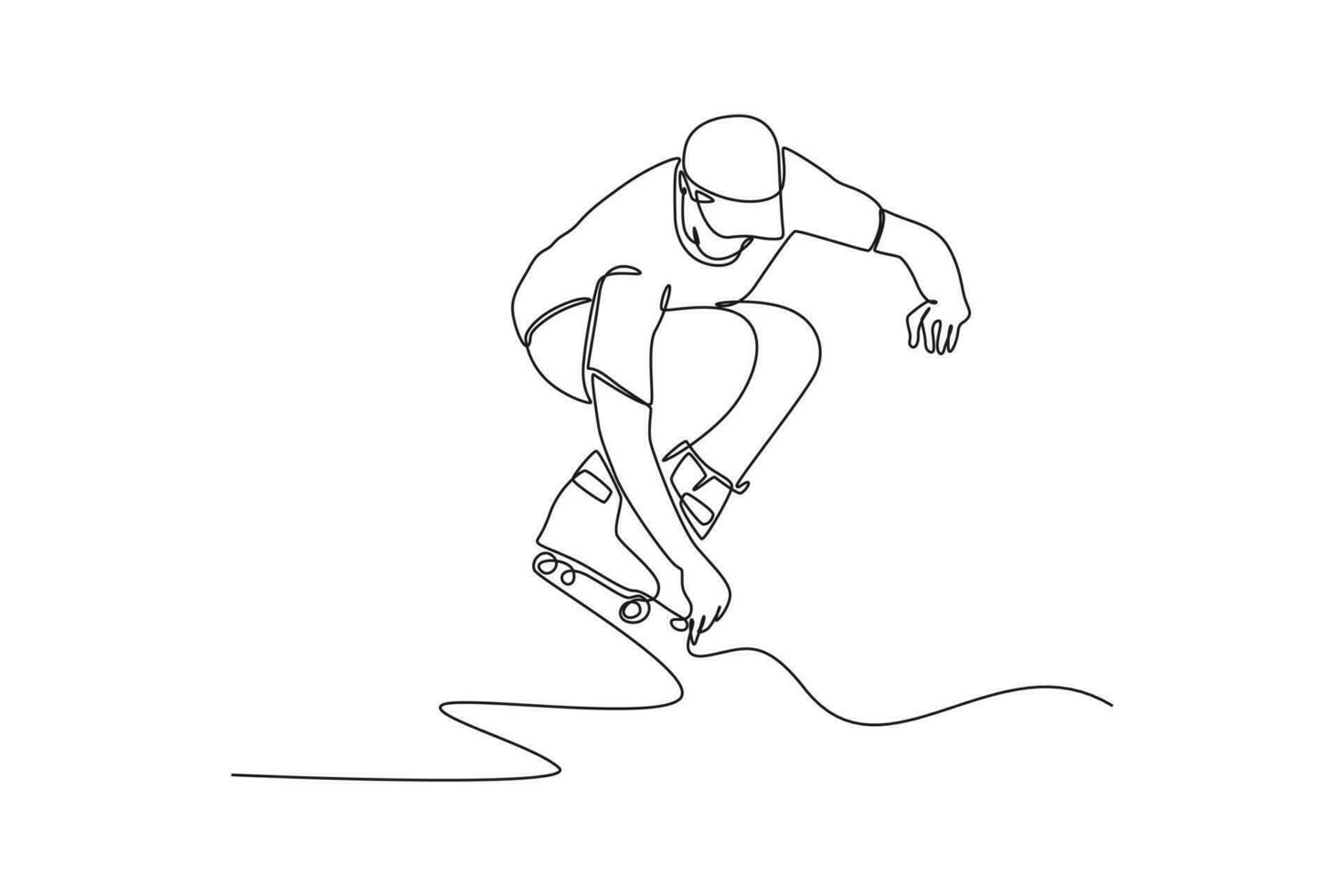 kontinuierlich einer Linie Zeichnung Menschen durchführen draussen Aktivitäten. Sport Konzept. Single Linie zeichnen Design Vektor Grafik Illustration.