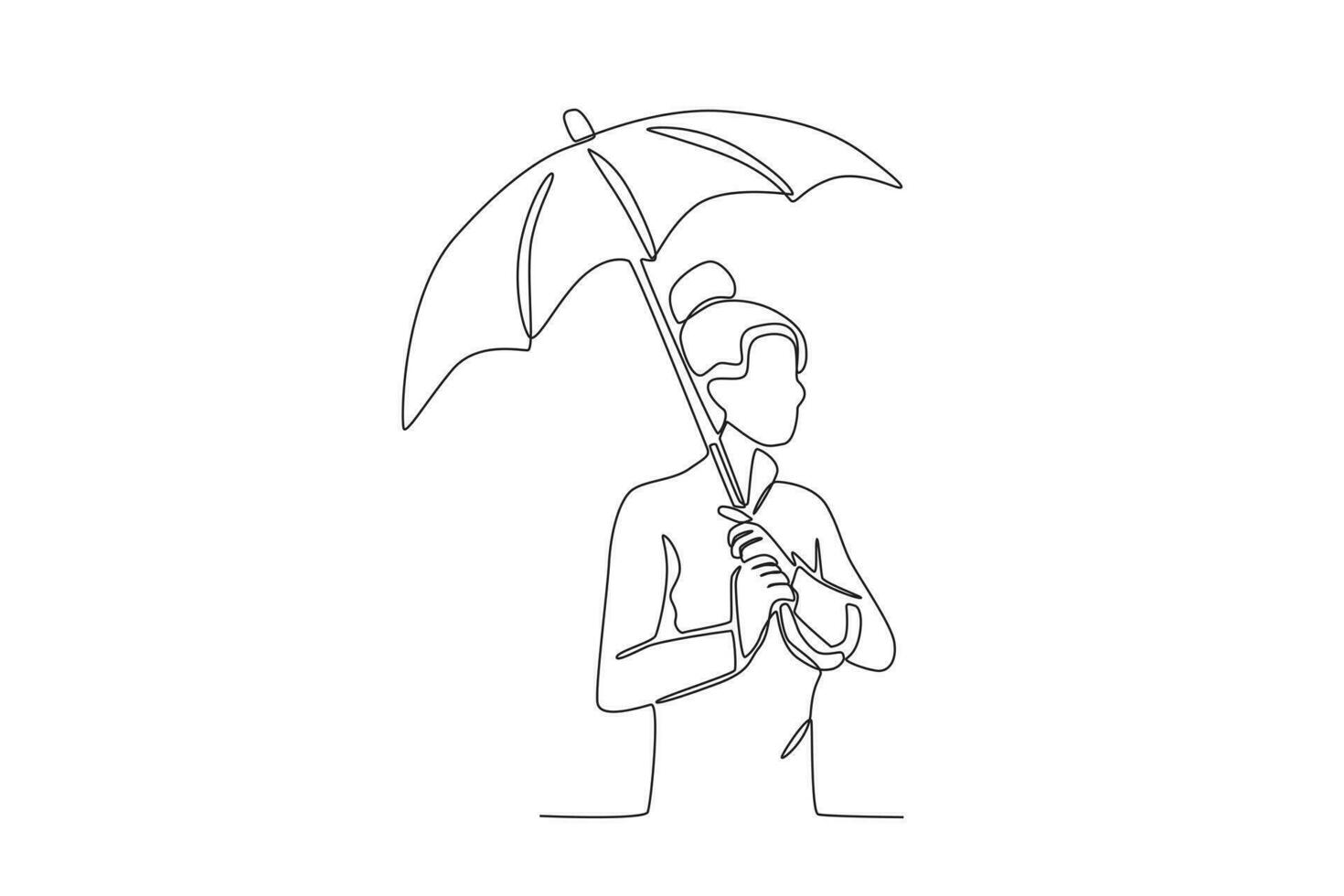 ein Frau tragen ein Regenschirm im Herbst vektor