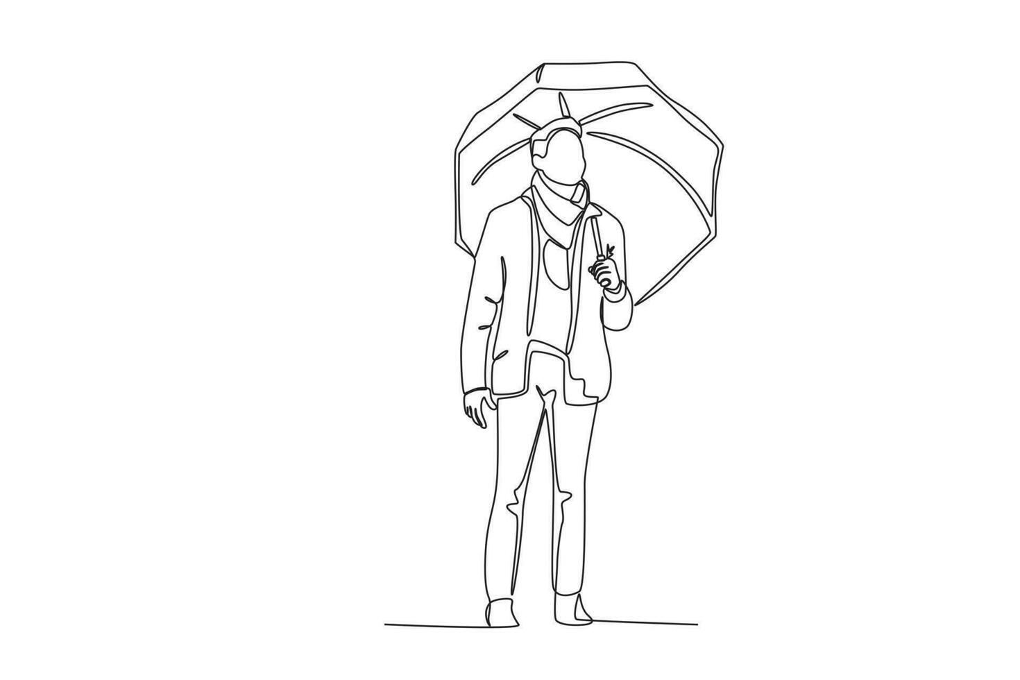 ein Mann tragen ein Regenschirm vektor