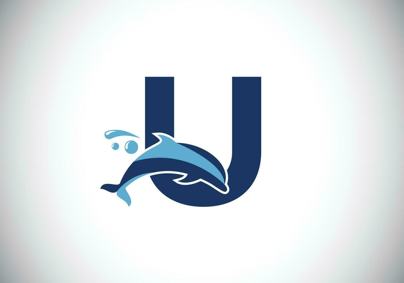 Initiale Alphabet mit ein Delfin Logo Design. Wasser Tier Symbol. Schriftart Emblem. modern Vektor Logo zum Geschäft und Unternehmen Identität.