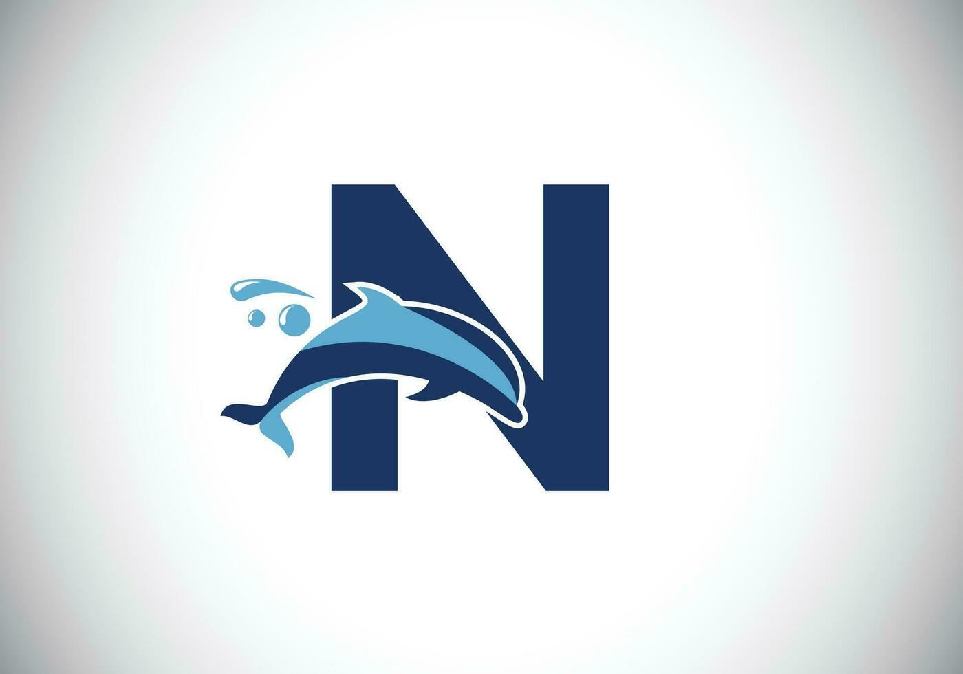 Initiale Alphabet mit ein Delfin Logo Design. Wasser Tier Symbol. Schriftart Emblem. modern Vektor Logo zum Geschäft und Unternehmen Identität.