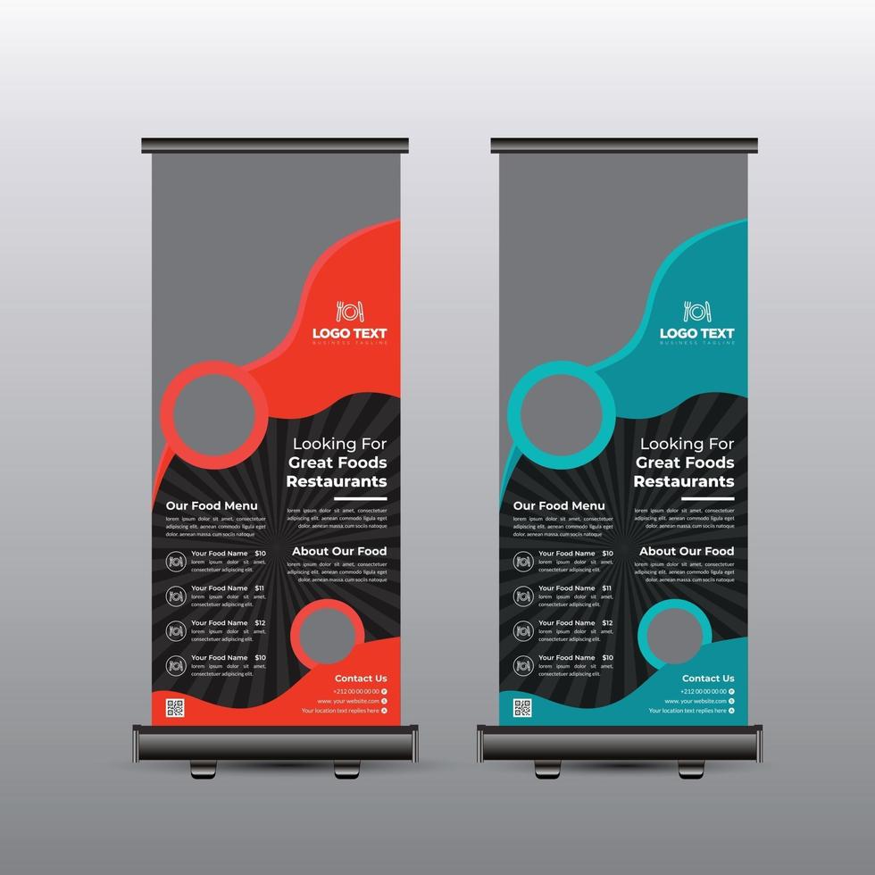 Fast Food Roll-Up-Banner-Design vektor