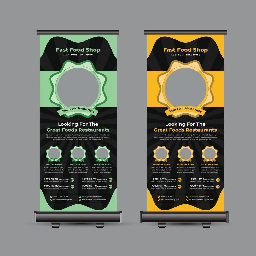 Fast Food Roll-Up-Banner-Design vektor