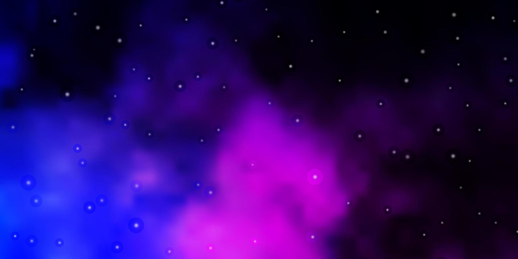 Dunkelrosa blaues Vektorlayout mit hellen Sternen bunte Illustration mit abstrakten Farbverlaufssternen bestes Design für Ihr Werbeplakatbanner vektor