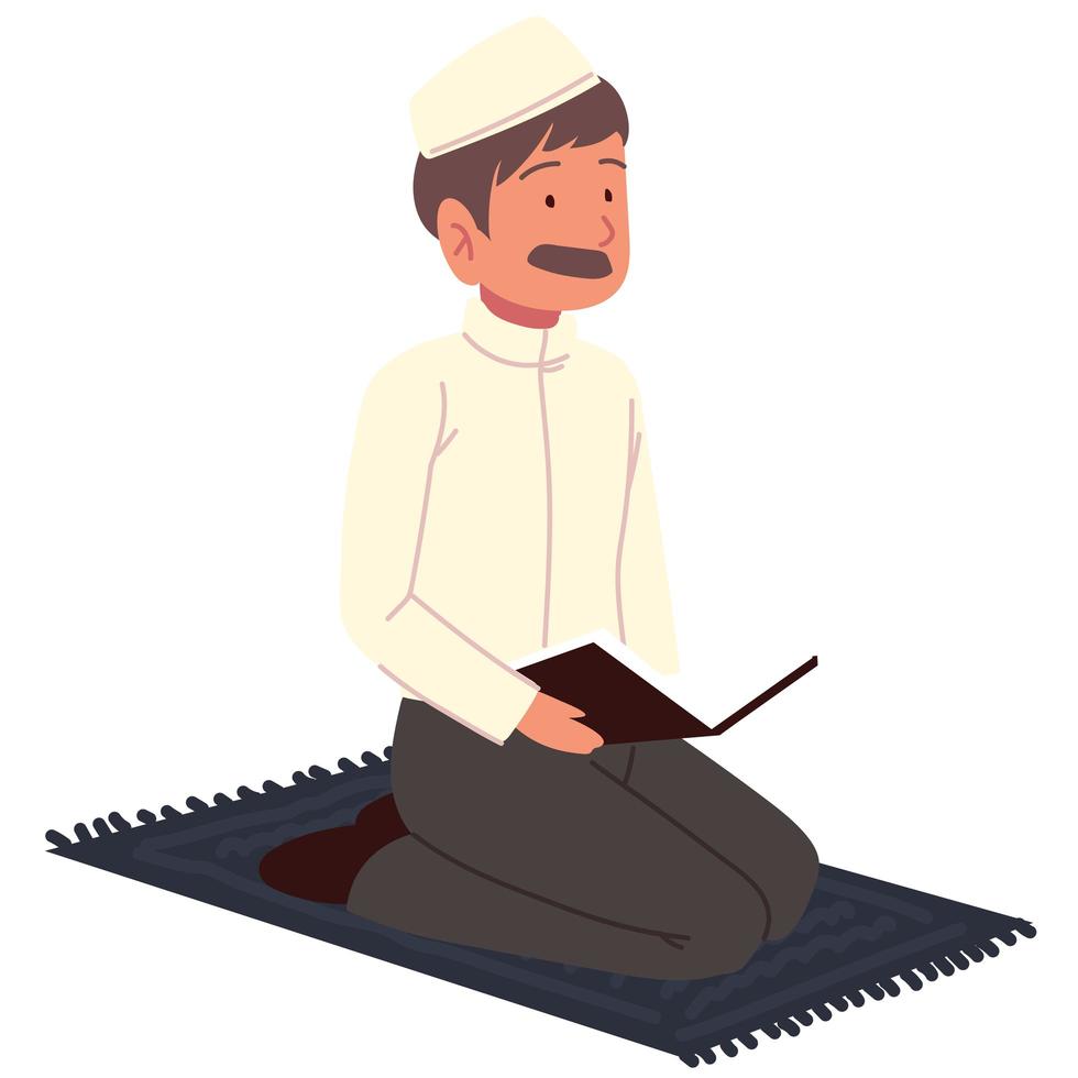 muslimischer Mann betet vektor
