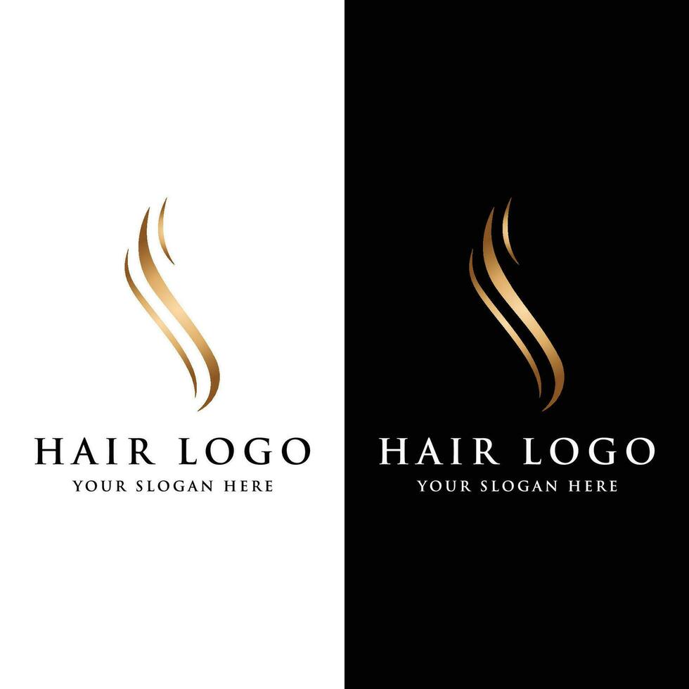 abstrakt Logo Vorlage Design Luxus und schön Haar Wellen Logo zum Geschäft, Salon, Schönheit, Friseur, Pflege. vektor