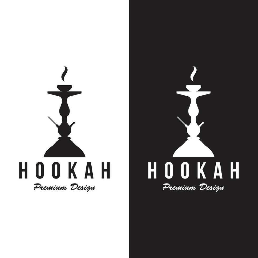 isoliert Huka, Shisha oder Wasser Rohr Logo Design zum Verein, Bar, Cafe und Geschäft. vektor