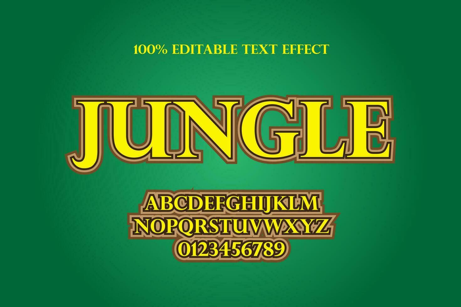 djungel text effekt, detta design är lämplig för broschyrer, t-shirts, banderoller, eller webb mönster vektor