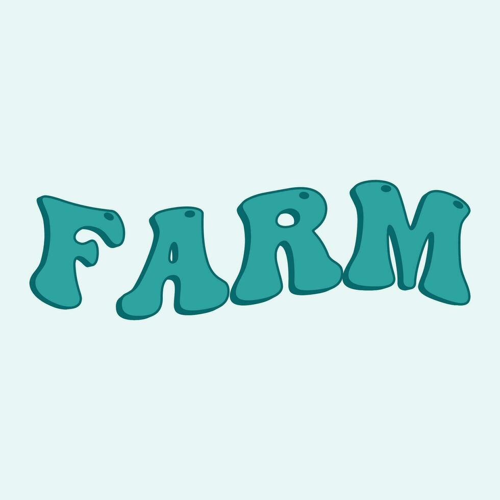 Bauernhof Text Beschriftung- süß Hand gezeichnet Schriftart Vektor Illustration süß Briefe
