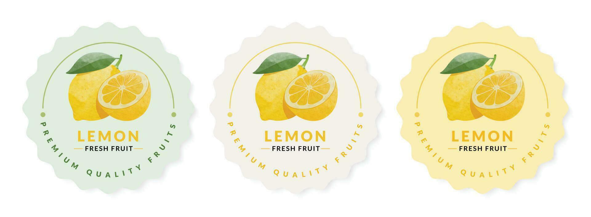 citron- förpackning design mallar, vattenfärg stil vektor illustration.