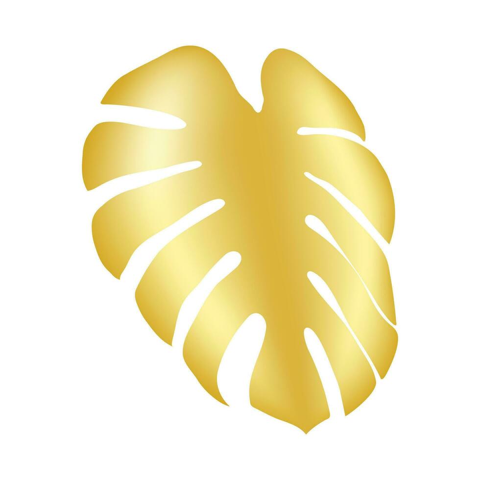 dekorativ tropisch Blatt mit golden Gradient. Gold Palme Blatt. Vektor Illustration.