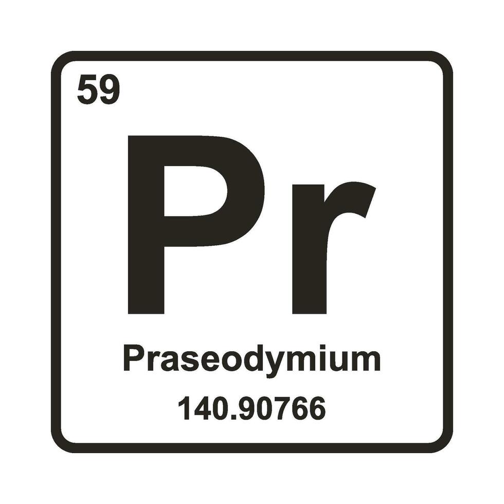 Praseodym Element Symbol vektor