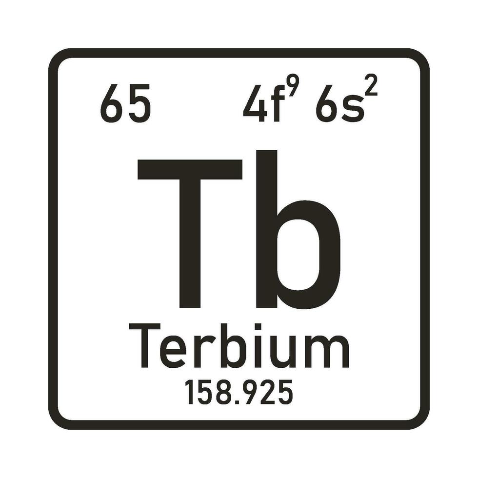 terbium element ikon vektor